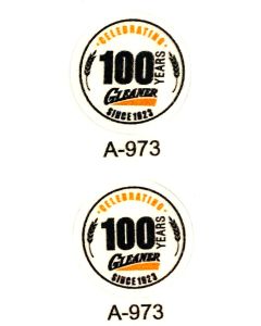Decal Allis Chalmers Gleaner 100th Anniversary Logo 1/2"