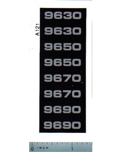 Decal 1/16 Allis Chalmers 9000 Series Model Numbers (silver)
