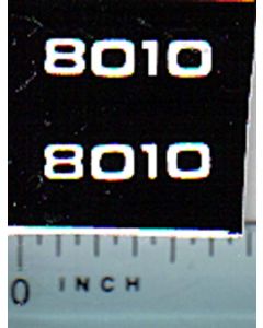 Decal 1/16 Allis Chalmers 8010 Model Numbers (white on black)