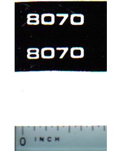 Decal 1/16 Allis Chalmers 8070 Model Numbers (white on black)