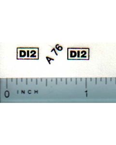 Decal 1/16 Allis Chalmers D-12 Model Numbers (black on cream)