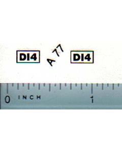 Decal 1/16 Allis Chalmers D-14 Model Numbers (black on cream)