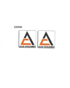 Decal Allis Chalmers Logo (Black, Orange on White) 1.5"