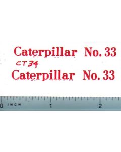 Decal 1/16 Caterpillar No. 33 (red)