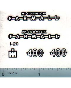 Decal 1/16 Farmall 400 Set (white & black, Ertl)