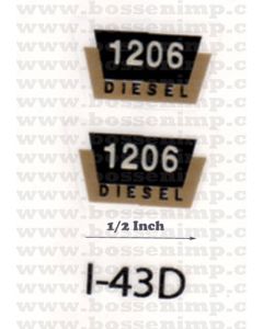 Decal 1/16 Farmall 1206 Diesel Model Number