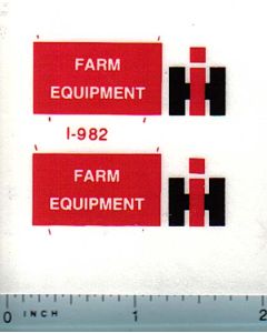 Decal 1/64 IH Farm Equipment Sign
