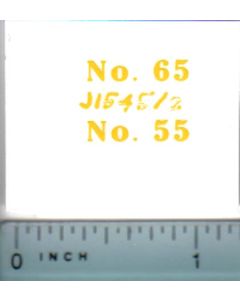Decal 1/16 John Deere Combine 55 & 65 Model Numbers