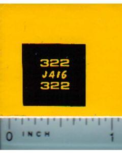 Decal 1/16 John Deere L&G 322 Model Numbers