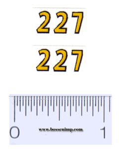 Decal 1/08 John Deere Corn Picker 227 Model Numbers - Yellow, Black Outline
