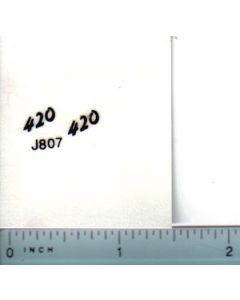 Decal 1/16 John Deere 420 Model Numbers