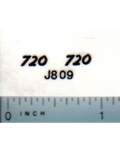 Decal 1/16 John Deere 720 Model Numbers