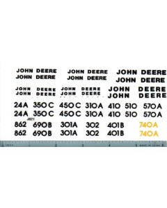 Decal 1/16 John Deere Industrial Model Numbers Set 1981 Style