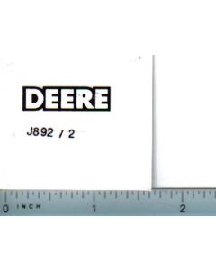 Decal Deere 1/16 scale (white w/black outline)