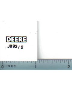 Decal Deere 1/32 scale (white w/black outline)