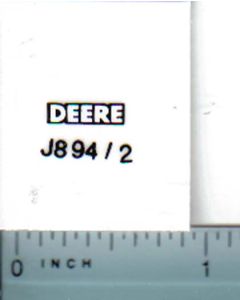 Decal Deere 1/64 scale (white w/black outline)