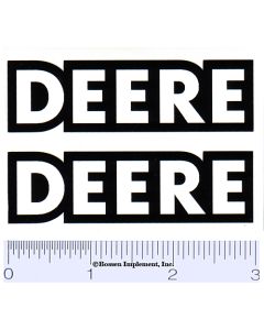 Decal Deere 1/08 scale (white w/black outline)