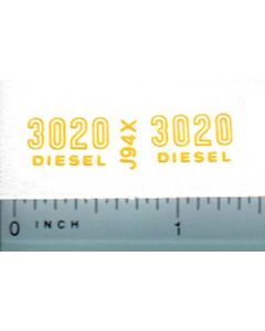 Decal 1/16 John Deere 3020 Diesel Model Numbers Pair