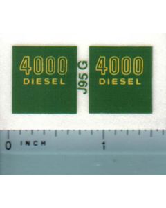 Decal 1/16 John Deere 4000 Diesel Model Numbers Outlined (green)