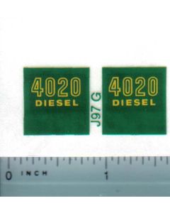 Decal 1/16 John Deere 4020 Diesel Model Numbers Outlined (green)