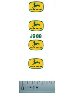 Decal John Deere Logo (green deer on yellow) LG 1/16 scale