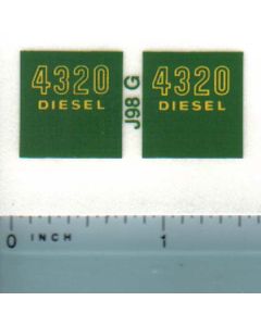 Decal 1/16 John Deere 4320 Diesel Model Numbers Outlined (green)