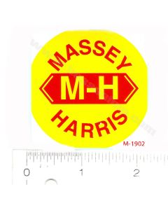 Decal Massey Haris Red on Yellow 2 inch