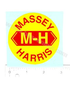 Decal Massey Haris Red on Yellow 3 inch