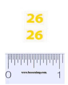 Decal 1/16 Massey Harris Combine 26 Model Numbers Yellow (pair)