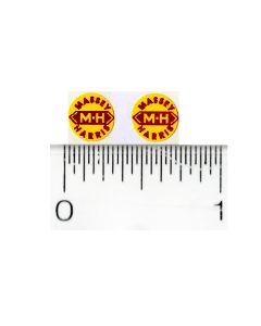Decal Massey Harris Logo Red on Yellow 1/4 inch
