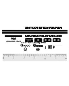 Decal 1/16 MM G1000 Set with 6 1/4 inch Hood Stripe on Clear