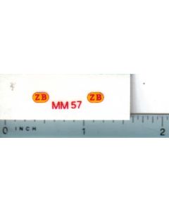 Decal 1/16 Minneapolis Moline ZB Model Numbers