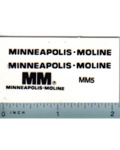 Decal 1/25 MM Minneapolis Moline JR Set Black on Clear