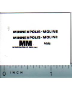 Decal 1/64 Minneapolis Moline Black on Clear