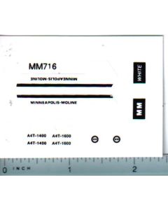 Decal 1/64 Minneapolis Moline A4T-1400, A4T1600