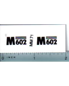 Decal 1/16 Minneapolis Moline M602 Model Numbers