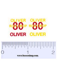 Decal 1/16 Oliver 80 Row Crop, Yellow & Red (pair)
