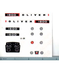 Decal 1/16 Oliver 1600 or 1800 Set with Dash & Lights