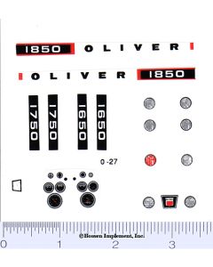 Decal 1/16 Oliver 1650, 1750 or 1850 Set with Dash & Lights