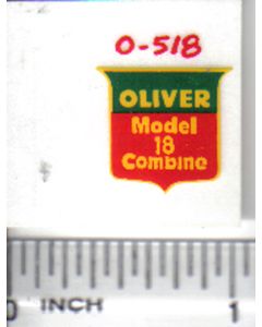 Decal 1/16 Oliver Combine Model 18