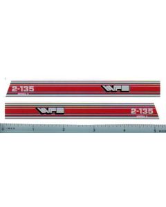 Decal 1/16 White Hood Stripes 2-135 red