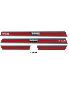 Decal 1/16 White 4-225 Red Hood & Cab Stripes