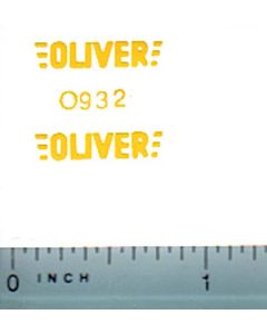 Decal 1/16 Oliver Yellow Print Decals