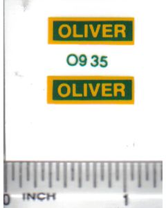 Decal 1/16 Oliver Yellow, Green