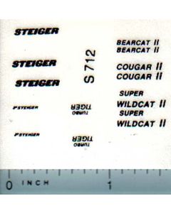 Decal 1/64 Steiger Tiger, Cougar, Bearcat, Wildcat Set (blk)