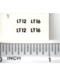 Decal 1/16 Snapper LT12, LT16 Model Numbers