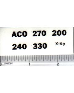 Decal 1/16 ACO Model Numbers Set