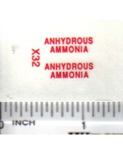 Decal 1/64 Anhydrous Ammonia - Red on Clear