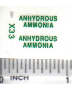 Decal 1/64 Anhydrous Ammonia - Green on Clear