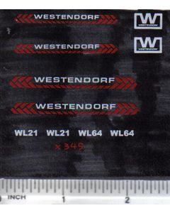 Decal 1/16 Westendorf WL21, WL64 - Orange, White
